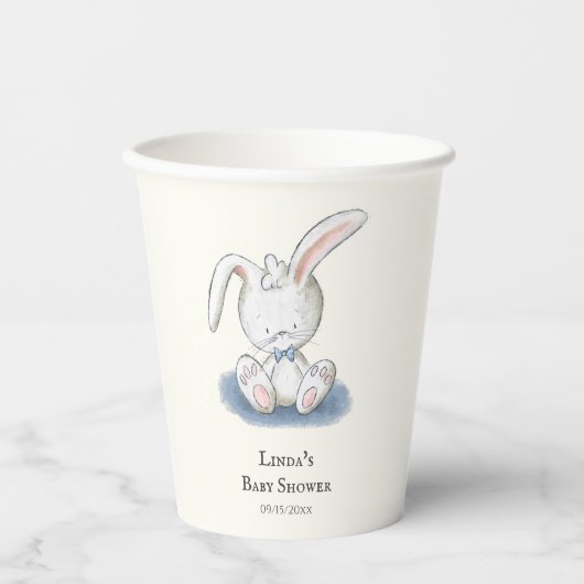 Gobelets En Papier Baby shower lapin mignon (Recto)