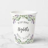 Gobelets En Papier Baby shower lavande eucalyptus verdure (Recto)