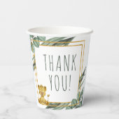 Gobelets En Papier Baby shower Lion Safari Jungle Botanique (Verso)