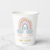 Gobelets En Papier Baby shower Little Rainbow (Verso)
