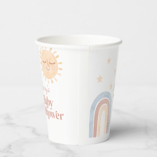 Gobelets En Papier Baby shower Little Sun & Rainbow (Droite)