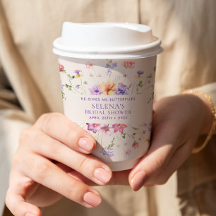 Gobelets En Papier Baby Shower Mariage Papillons Violets