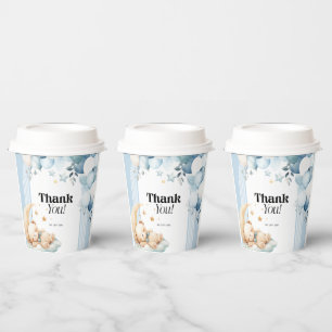 Gobelets En Papier Baby shower Merci Blue Boy