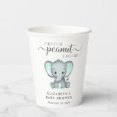Gobelets En Papier Baby shower mignonne Eléphant Mint Vert (Verso)