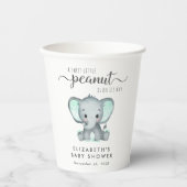 Gobelets En Papier Baby shower mignonne Eléphant Mint Vert (Recto)