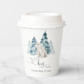 Gobelets En Papier Baby shower minimal pour ours polaires (Recto)