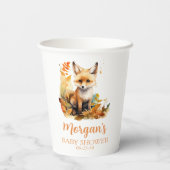 Gobelets En Papier Baby shower mite de Fox Woodland (Verso)