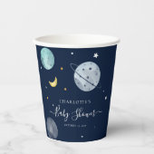 Gobelets En Papier Baby shower moderne bleu marine (Recto)