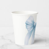 Gobelets En Papier Baby shower moderne Blue Bow (Droite)