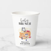 Gobelets En Papier Baby shower moderne de brunch au lait Berry Pancak (Recto)