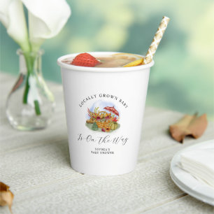 Gobelets En Papier Baby Shower Moderne de Ferme Produits Locaux