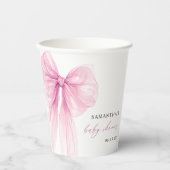 Gobelets En Papier Baby shower moderne de la boue rose (Recto)