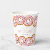 Gobelets En Papier Baby shower moderne Filles de Donut Saupoudrer (Verso)