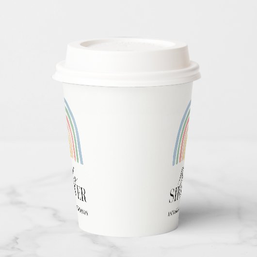 Gobelets En Papier Baby shower moderne imperméable arc-en-ciel élégan