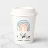 Gobelets En Papier Baby shower moderne imperméable arc-en-ciel élégan (Recto)