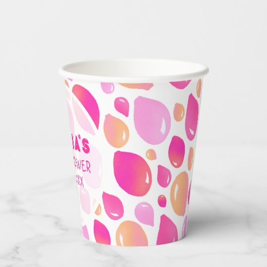 Gobelets En Papier Baby shower Motif de bimbo rose Balloon (Verso)