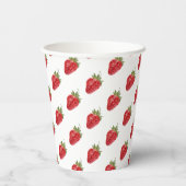 Gobelets En Papier Baby shower Motif de fraises moderne (Verso)