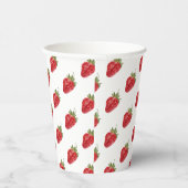 Gobelets En Papier Baby shower Motif de fraises moderne (Droite)