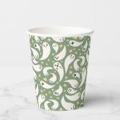 Gobelets En Papier Baby shower Motif Little Boo Green (Verso)