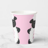 Gobelets En Papier Baby shower mouton rose (Gauche)