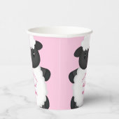 Gobelets En Papier Baby shower mouton rose (Droite)