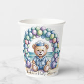 Gobelets En Papier Baby shower Nautical Teddy Bear Beach Boy (Recto)