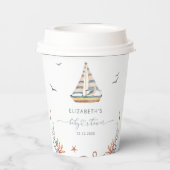 Gobelets En Papier Baby shower nautique simple moderne (Verso)
