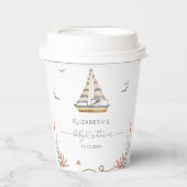 Gobelets En Papier Baby shower nautique simple moderne (Recto)
