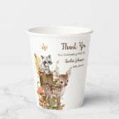 Gobelets En Papier Baby shower neutre de forêt rustique (Verso)