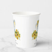 Gobelets En Papier Baby shower neutre d'éléphant doux (Droite)