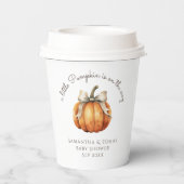 Gobelets En Papier Baby shower neutre minimal de petit Citrouille (Verso)