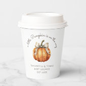 Gobelets En Papier Baby shower neutre minimal de petit Citrouille (Recto)