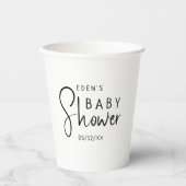 Gobelets En Papier Baby shower Neutre Moderne Simple (Recto)