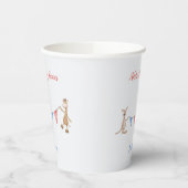 Gobelets En Papier Baby shower Nom personnalisé Date Giraffe Kangaroo (Gauche)