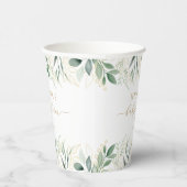 Gobelets En Papier Baby shower Or Eucalyptus Green (Droite)