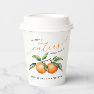 Gobelets En Papier Baby shower Orange de Cute Twins
