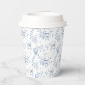 Gobelets En Papier Baby shower Ours en Teddy Toile Bleu (Verso)