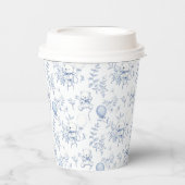 Gobelets En Papier Baby shower Ours en Teddy Toile Bleu (Recto)