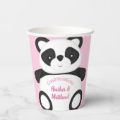 Gobelets En Papier Baby shower Ours Panda Rose (Verso)
