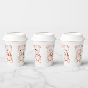 Gobelets En Papier Baby-Shower Ourson Fille