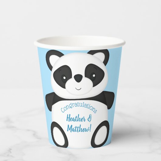 Gobelets En Papier Baby shower Panda Bear (Recto)