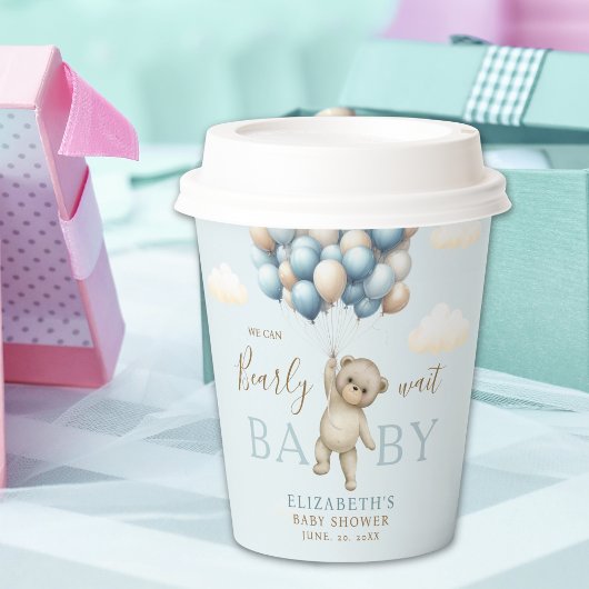 Gobelets En Papier Baby Shower Paper Cups – Bear & Balloons 