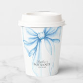 Gobelets En Papier Baby shower paper cups with a delicate bow. (Verso)