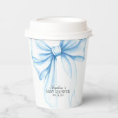 Gobelets En Papier Baby shower paper cups with a delicate bow. (Recto)