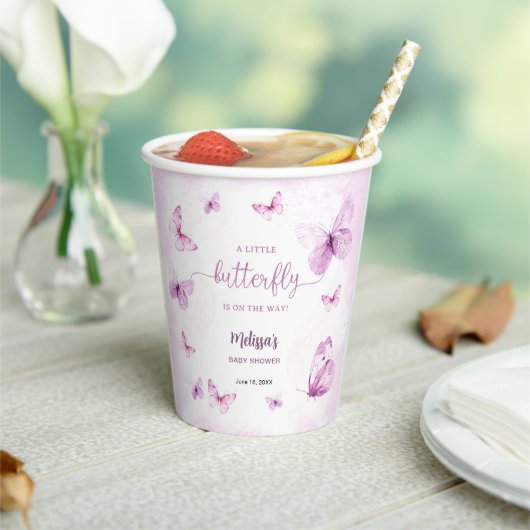 Gobelets En Papier Baby Shower Papillon (Insitu)