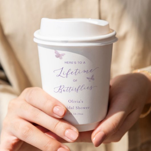 Gobelets En Papier Baby Shower Papillon de Mariée 