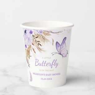 Gobelets En Papier Baby Shower Papillon Floral