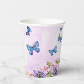 Gobelets En Papier Baby shower papillon pourpre (Droite)