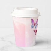 Gobelets En Papier Baby shower papillon rose lavande (Droite)