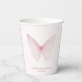 Gobelets En Papier "Baby shower papillon rose Pastel (Verso)